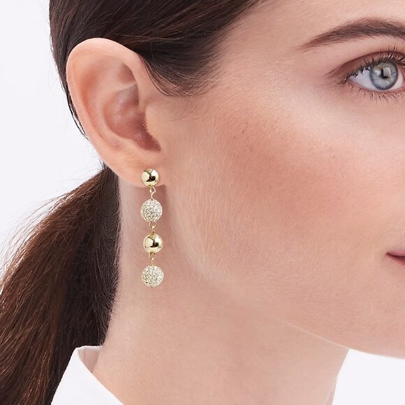 J. Crew Gold drop bauble earrings/NWT - Picture 2 of 9